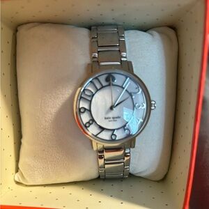 Kate Spade silver tone pearl face watch